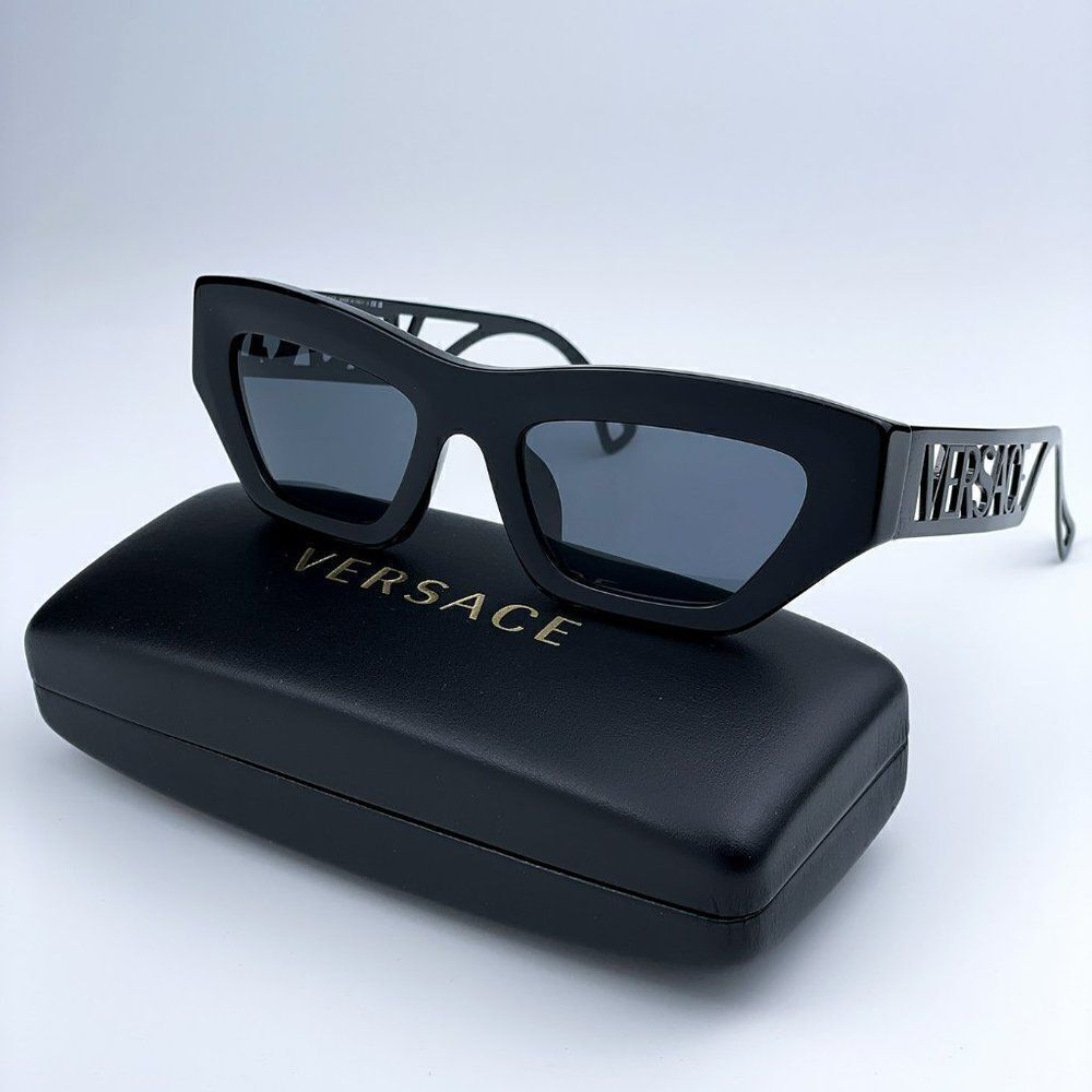 SALE! NEW Versace VE4432U 523287 Black Dark Grey Cat Eye Unisex Sunglasses
